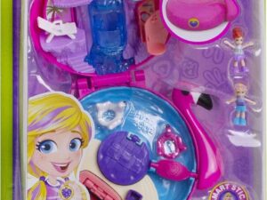 Polly Pocket Compact Playset w/2 Micro Dolls and Accessories, Flamingo Floatie