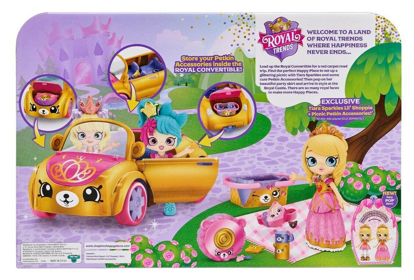 Shopkins Happy Places Royal Convertible Car with Exclusive Tiara Sparkles - Image 4